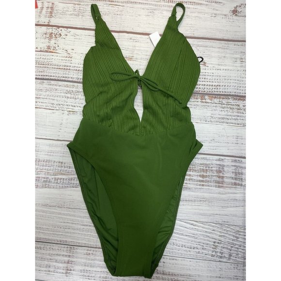 NWT ROBIN PICCONE Basil Green One piece SWIMSUIT SIZE 4 - Picture 1 of 6